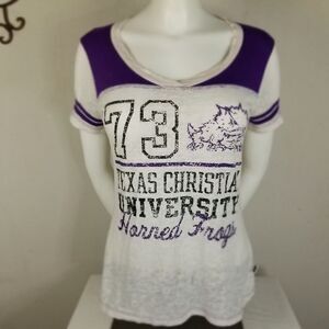 Soffe TCU Burnout V-Neck‎ Short Sleeve T-Shirt